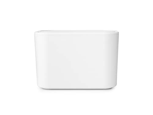 Brabantia Mindset Contenitore per Rifiuti Ideale per Rifiuti di Piccole Dimensioni Coperchio Basculante Rimovibile Antigraffio Resistente alla Corrosione White 8.5 x 15 x 10 cm