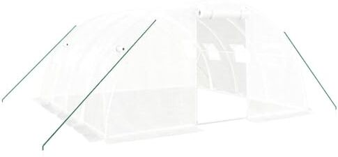 vidaXL Serra con Telaio in Acciaio Bianco 16 m² 4x4x2 m