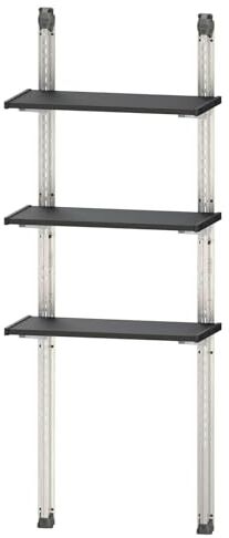 Keter Scaffale per Casetta da Giardino 70 cm, Realizzato in Metallo, 3 Ripiani Regolabili in Altezza, Portata Massima 30 kg per Ripiano, Compatibile con Casette, 70x30 cm