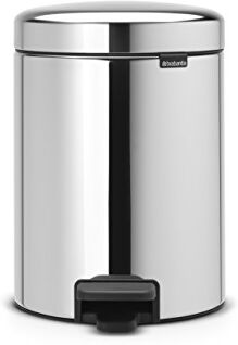 Brabantia Pattumiera con Pedale, Argento (Inox Lucido), 5 Litri