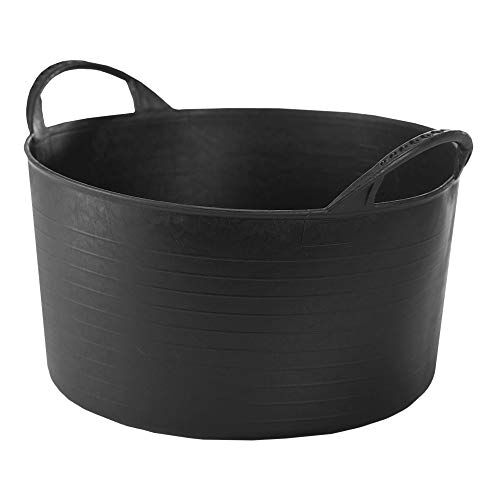 RED HOG Contenitore Secchio Cestello Flessibile Multifunzionale, per Casa, Stalla, Giardino, Garage, Animali, Stoccaggio, Trasporto, Lavaggio, Capacità di Sollevamento Fino a 120kg, 14L Nero