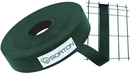 Sorton Frangivista per Recinzione Giardino, Rotolo Fasce Frangivista Balcone da Esterno, Frangivento per Recinzione Giardino, Strisce di Protezione in PVC 46MM (35 Metri, Verde Scuro RAL6005)