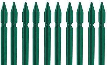 Generico 10 PZ Palo paletto in ferro a T 35x35x3,5 mm plastificato verde per rete recinzione metallica TUTTE LE MISURE MADE IN ITALY … (H 250 cm)