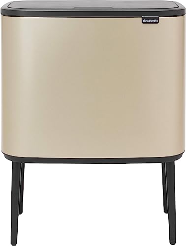 Brabantia Cestino da Cucina, Lega di Acciaio Plastica, Metallic Gold, 2 inner buckets 11 L + 23 L