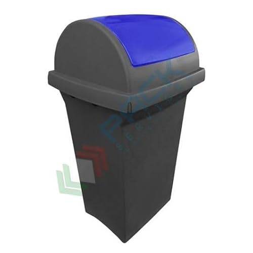 Mobil Plastic Pattumiera per la raccolta differenziata rifiuti, capacità 50 Lt, coperchio basculante, colore grigio/blu