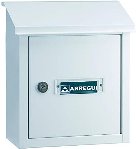 Arregui V4091 Cassetta Postale in Acciaio per Porte o Cancelli Interni, Cassetta Postale 23x4 cm, Taglia S (DIN A5), Anticorrosivo, bianco