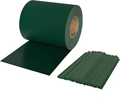 jarolift PVC Strisce Frangivista per Recinzione, Impermeabile, Frangivento, Incluse 25 Clip di Fissaggio, Rotolo 40 m x 19 cm, Verde