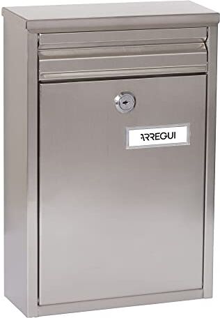 Arregui Zaguán E5757 Cassetta Postale Individuale in Acciaio Inossidabile, Cassetta Postale o Raccogliposta, Con 2 Feritoie, Cassetta Postale Da Esterno, Dimensione S(DIN A5), Facile da Montare, Inox