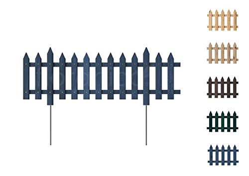 Floranica Recinzione da Giardino 1 pz 103cm 30/37cm Antracite Pino trattato Recinto a innesto con Barre di Metallo Staccionata per aiuole Letti di Verdura Palizzata da Giardino