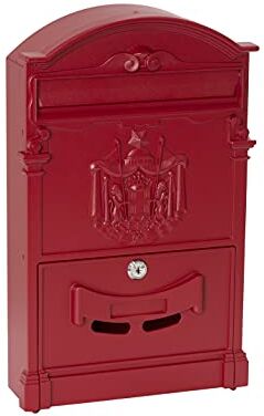 Arregui Cassetta Postale Individuale di Stile Classico in Alluminio, Dimensione M (DIN A4 e Riviste), Rosso