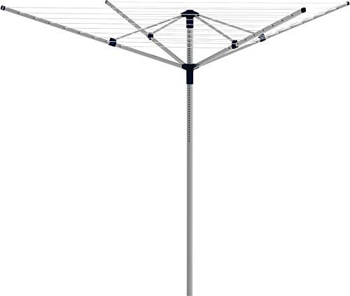 Gimi Garden Aluminium 50 Stendibiancheria da Giardino, Stendino Ombrello, Spazio di Stenditura 50 m, Alluminio, Bianco, 180 x 180 x 186.5 cm