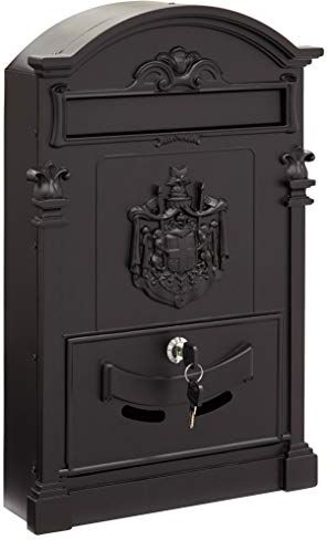 Arregui D-2152/N Cassetta Postale Individuale in Alluminio de Estilo Clásico, Di Grandi Dimensioni, Cassetta della Posta da Parete, Dimensione L (Riviste e Buste C4), Nero