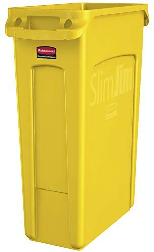 Rubbermaid Collettore di Rifiuti con Condotti di Ventilazione, Giallo