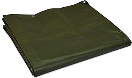 Relaxdays Telone Protettivo 200g/m², Telo da Giardino con Occhielli, Impermeabile, Antistrappo, in PE, 5 x 6 m, Verde