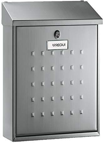 Arregui Premium E5607 Cassetta Postale Individuale in Acciaio Inossidabile, Cassetta della Posta da Parete, Dimensione M (DIN A4 e Riviste), Facile da Montare, Inox