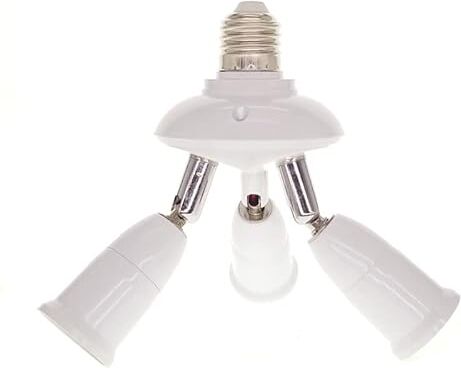 Oumefar E27 Adattatore per Presa Lampadina Splitter a 3 Teste Angoli Regolabili per Un'ampia Copertura per Uso Interno Ed Esterno