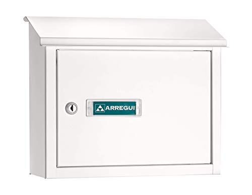 Arregui V4061 Maxi Cassetta Postale Alluminio per Porte o Cancelli Interni, Cassetta Postale 33x4 cm, Taglia M (DIN A4 Posta e Rivista), Anticorrosivo, bianco