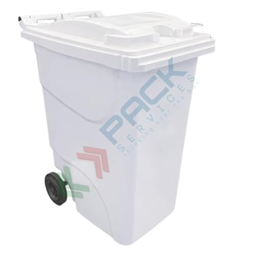 Mobil Plastic Bidone per la raccolta differenziata rifiuti 360 Lt in plastica (HDPE), certificato UNI EN 840, colore bianco