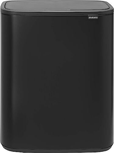 Brabantia Bo Touch Bin Pattumiera, Metallo, Nero Opaco, 60 Litri