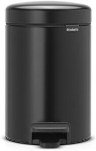 Brabantia Pattumiera con Pedale, Nero Opaco, 3 L