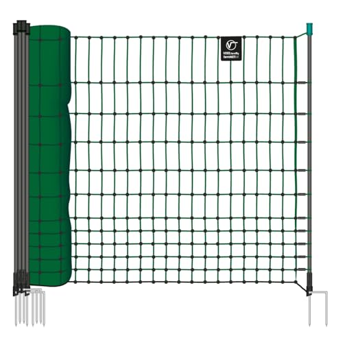 Voss Rete pollame farmNET per recinzioni Non elettrificabili, 112 cm di Altezza e 50 m di Lunghezza, a Punta Doppia, Dotata di 16 Pali, Colore Verde