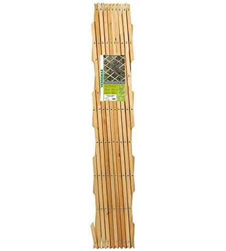 VERDEMAX 2 x 1 m Heavy traliccio estensibile in legno di pino con borchie – naturale
