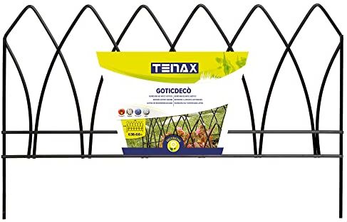 TENAX Goticdeco Nero, Pannello ad Arco Gotico in Ferro, 38 x 60 cm per Bordure di aiuole, Giardini e vialetti