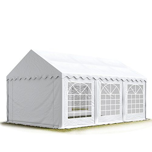 TOOLPORT Tendone per Feste 4x6 m PVC Bianco 100% Impermeabile Gazebo da Giardino Tendone da Esterno Tenda Party