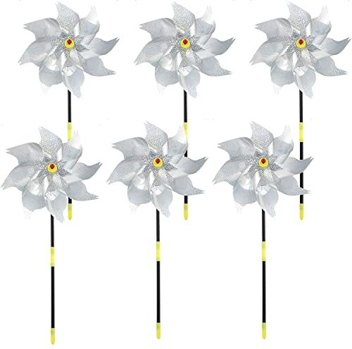 Sunshine smile Repellente per Uccelli Girandole,6PCS Mulino a Vento Riflettente,Repellente per Uccelli Riflettente,Girandole Repellenti per Uccelli,Spaventare Gli Uccelli,Uccelli Repellenti,Controllo Degli Uccelli