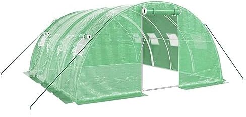 vidaXL Serra con Telaio in Acciaio Verde 16 m² 4x4x2 m