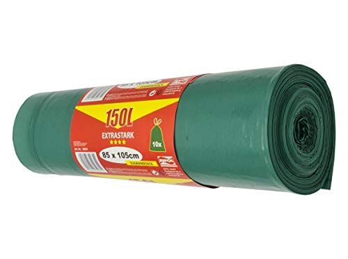 JUFOL Sacco per rifiuti da giardino, 150 l, 85 x 105 cm, colore: Verde