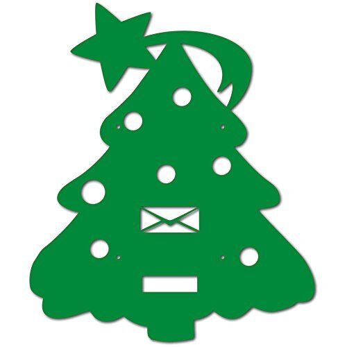 Alubox Frontale Intercambiabile per Cassetta Postale MIA con Disegno Albero di Natale, Verde