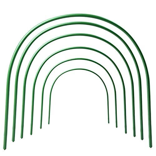 EASYBUY Set di 6 cerchi per serra, senza ruggine, lunghezza 1,2 m, con cerchi rivestiti in plastica, per giardino, tunnel