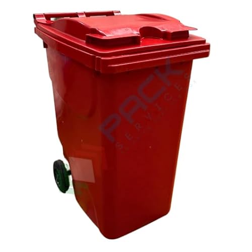 Mobil Plastic Bidone spazzatura per la raccolta differenziata rifiuti, capacità 360 Lt, certificato UNI EN 840, per uso esterno, colore rosso