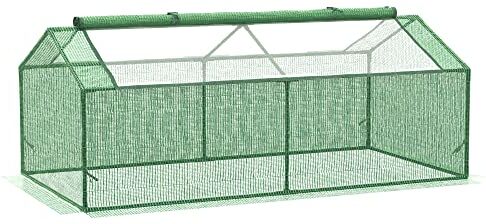 Outsunny Serra Piccola da Giardino con Finestre a 2 Livelli, Serra per Orto e Balcone e Copertura in PE, 180x90x70cm, Verde