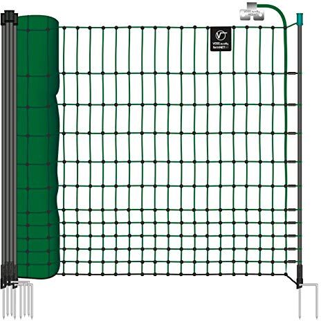 Voss Rete elettrificabile per pollame farmNET, 50 m di Lunghezza, 112 cm di Altezza, a 2 Punte, Verde, Rete per recinto Elettrico, Rete per oche, polli, Galline, Tacchini, Anatre