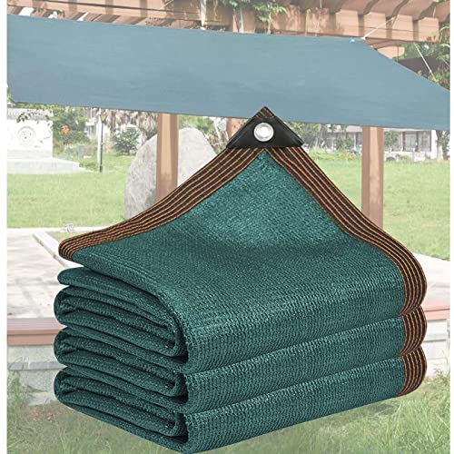 ZHJSHOU Telo Vela Ombreggiante, Tenda a Vela Parasole Rettangolare,90% Protezione Solare Rete Telo Ombra, Rete Ombreggiante Antistrappo, Rete Antigrandine per Orto,Verde Scuro,4X7m/13.12X22.97ft