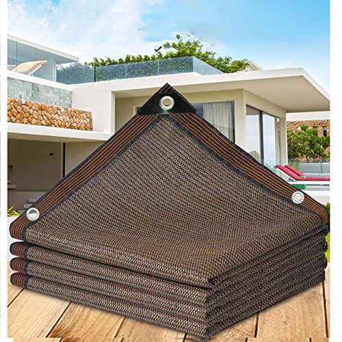 ZHJSHOU Vela Ombreggiante,Tenda da Sole per Esterno, Rete Antigrandine,Telo Ombra da Giardino per Piante Serra,90% Protezione Resistente ai Raggi UV,Colore Del Caffè,13X14m/42.65X45.93ft