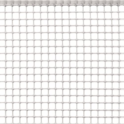 TENAX Quadra 10 Bianco 1,00 x 50 m, Rete Protettiva in Plastica per Cancelli e Recinzioni