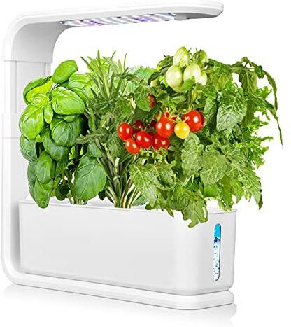 VolksRose Serra Idroponica da Interno, 3 Baccelli Giardino Intelligente con LED Lampada da Coltivazione Sistema di Coltivazione Idroponica Automatico di Illuminazione, Altezza Regolabile e Timer