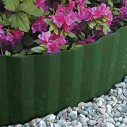 TENAX Ondadeco Verde, Bordura Flessibile in plastica ondulata, Lunghezza 10 m, Altezza 17 cm, Ideale per Contenere Bordure di aiuole, Giardini e vialetti