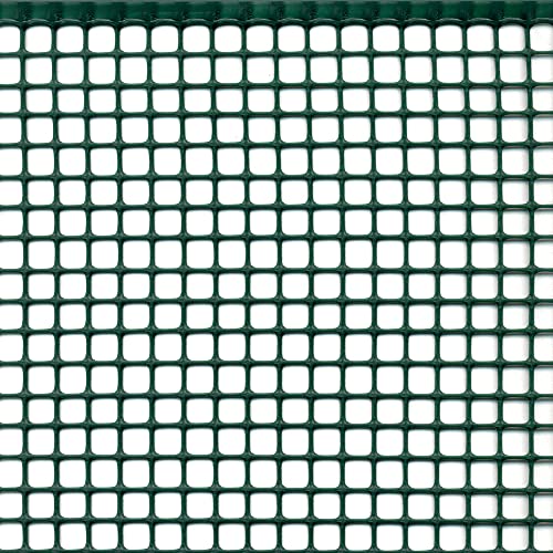TENAX Quadra 10 Verde 1,00 x 50 m, Rete Protettiva in Plastica per Cancelli e Recinzioni
