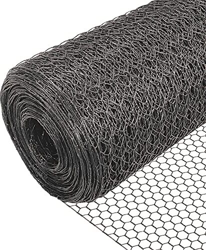 VOUNOT Rete Metallica, Reti Recinzione per Pollame, Animali e Piante (Maglia Esagonale 13mm 100cm (H) x 25m (L), Grigio)