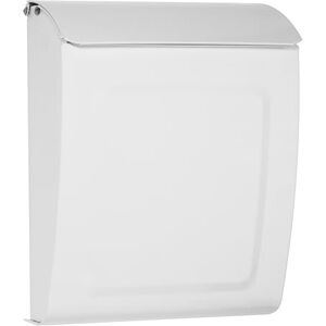 ARCHITECTURAL MAILBOXES Aspen™, Cassetta postale verticale da parete, per esterni, moderna, in acciaio zincato, con serratura e chiave, colore: bianco ARCHITECTURAL MAILBOXES Aspen™, Cassetta postale verticale da parete, per esterni, moderna, in acciaio zincato, con serratura e chiave, colore: bianco