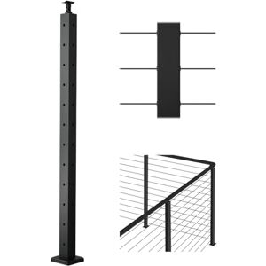 VEVOR Ringhiera per Recinzione da Balcone 1067x100x100 mm Palo per Pannello da Giardino Balcone Fori a Forma L in Acciaio Inox, Picchetti Preforati, Kit di Palo per Balaustrata da Terrazza VEVOR Ringhiera per Recinzione da Balcone 1067x100x100 mm Palo per Pannello da Giardino Balcone Fori a Forma L in Acciaio Inox, Picchetti Preforati, Kit di Palo per Balaustrata da Terrazza