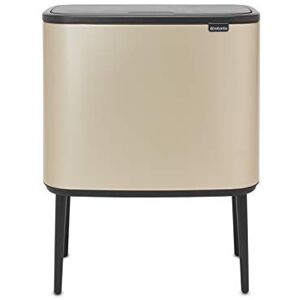 Brabantia Cestino da Cucina, Lega di Acciaio Plastica, Metallic Gold, 2 inner buckets 11 L + 23 L Brabantia Cestino da Cucina, Lega di Acciaio Plastica, Metallic Gold, 2 inner buckets 11 L + 23 L