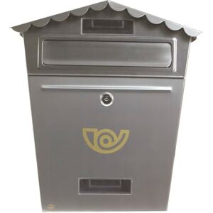 Amig Cassetta postale esterna Cassetta delle lettere per parete, parete o recinzione Dimensioni: 37 x 32 x 10,5 cm Acciaio Colore Argento Amig Cassetta postale esterna Cassetta delle lettere per parete, parete o recinzione Dimensioni: 37 x 32 x 10,5 cm Acciaio Colore Argento