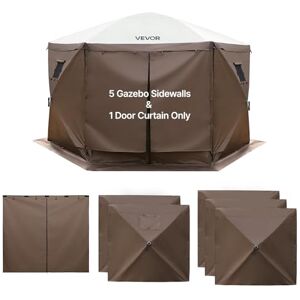 VEVOR Pannelli Laterali per Gazebo 1,73 x 1,48 m, con Protezione Impermeabile e dalla Luce Solare, 1 Porta con Cerniera e 2 Finestre, per Eventi all'Aperto, Solo 6 Pareti Laterali, Marrone VEVOR Pannelli Laterali per Gazebo 1,73 x 1,48 m, con Protezione Impermeabile e dalla Luce Solare, 1 Porta con Cerniera e 2 Finestre, per Eventi all'Aperto, Solo 6 Pareti Laterali, Marrone