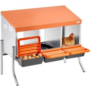 VEVOR Nido con Cassette di Incubazione per Uova 3 Scomparti con Gambe di Supporto, Facile Raccolta, Acciaio Zincato e Plastica ad Alta Resistenza, Nido per Deposizione di Uova di Gallina VEVOR Nido con Cassette di Incubazione per Uova 3 Scomparti con Gambe di Supporto, Facile Raccolta, Acciaio Zincato e Plastica ad Alta Resistenza, Nido per Deposizione di Uova di Gallina