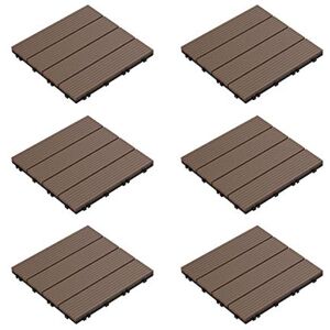 Pure Piastrelle per terrazze e terrazze, con doghe ad incastro per esterni, resistenti alle intemperie e antiscivolo per fai da te (marrone 6 pezzi) Pure Piastrelle per terrazze e terrazze, con doghe ad incastro per esterni, resistenti alle intemperie e antiscivolo per fai da te (marrone 6 pezzi)